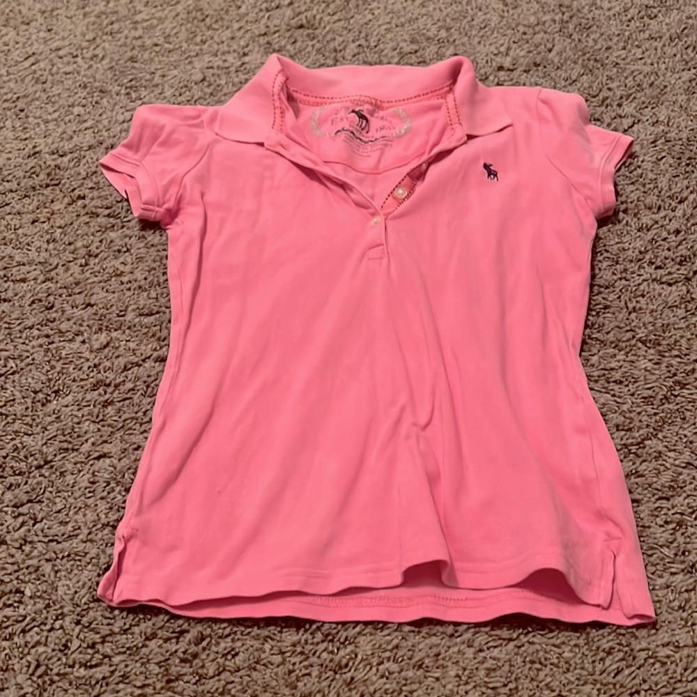 VINTAGE Abercrombie pink polo. XS